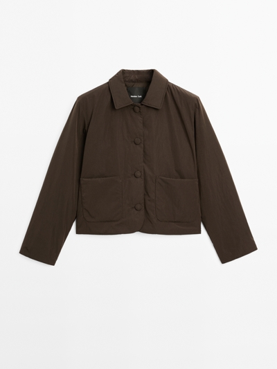 Massimo Dutti Укороченный пуховик с застежкой на пуговицы