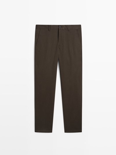 Massimo Dutti Брюки из хлопково-шерстяной смеси с зауженным кроем