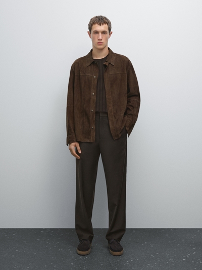 Massimo Dutti Брюки JOGGER FIT из шерстяно-хлопковой смеси