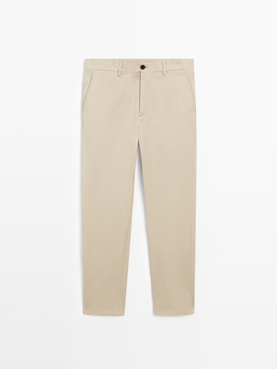 Massimo Dutti Брюки из смешанной хлопковой ткани с зауженным кроем купить с доставкой.