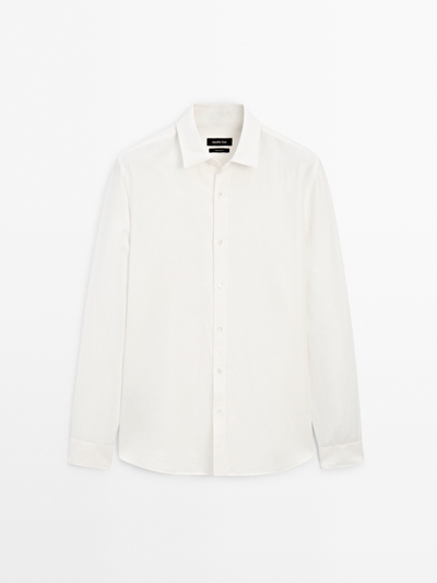 Massimo Dutti Рубашка из льняной смеси с регулярной посадкой купить с доставкой.