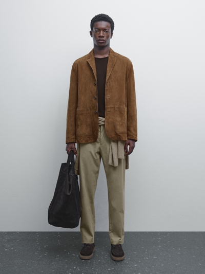 Massimo Dutti Брюки из хлопкового смесового материала с зауженным кроем