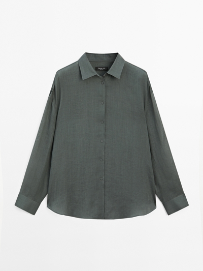 Massimo Dutti Рубашка из текстиля из рами с приталенным кроем купить с доставкой.