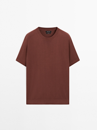 Massimo Dutti Футболка с коротким рукавом из трикотажа купить с доставкой.
