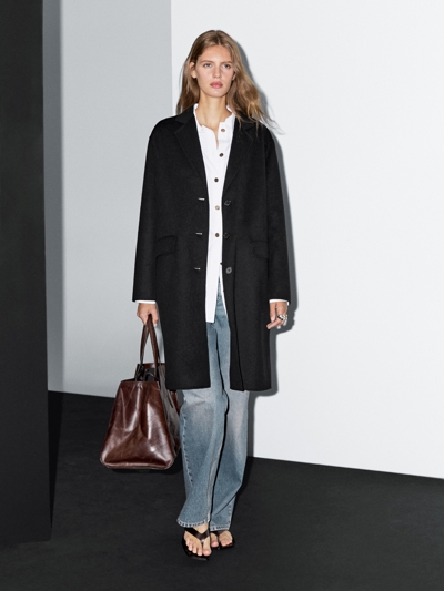 Massimo Dutti Пальто из шерстяной смеси купить с доставкой.