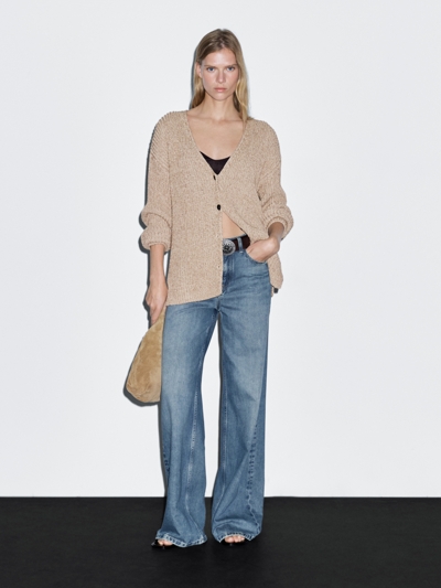 Massimo Dutti Кардиган с меланжевым узором из вязаного полотна