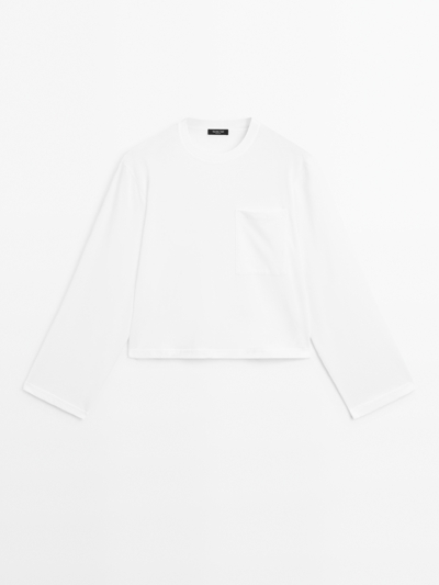 Massimo Dutti Футболка оверсайз с карманами