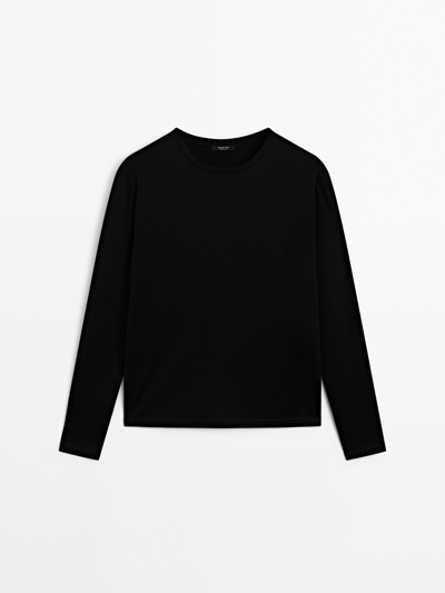 Massimo Dutti Лонгслив с деталями шва