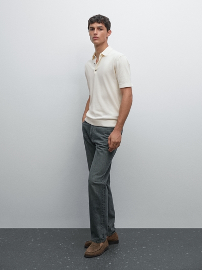 Massimo Dutti Поло из вязаного трикотажа с коротким рукавом