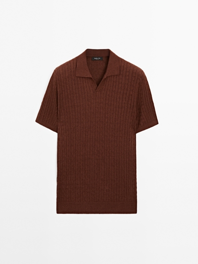 Massimo Dutti Поло свитер с плетеным узором купить с доставкой.