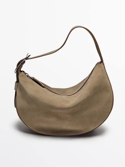 Massimo Dutti Сумка через плечо из замши купить с доставкой.