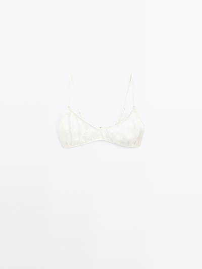 Massimo Dutti Бюстье треугольной формы из атласа с складками
