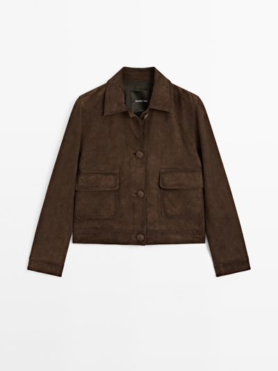 Massimo Dutti Короткая куртка из замши с подкладкой из кожи на пуговицах купить с доставкой.