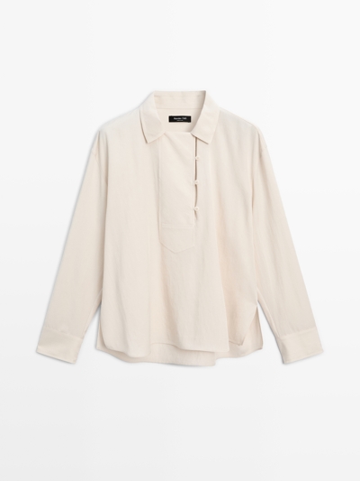 Massimo Dutti Расклешенная блуза с деталями пуговиц