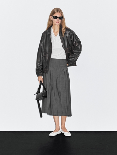 Massimo Dutti Юбка миди с боковыми складками