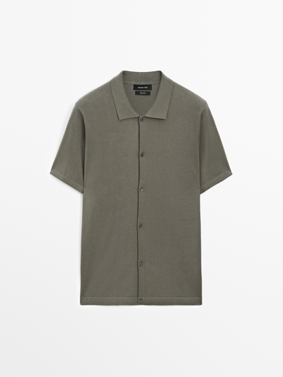 Massimo Dutti Кардиган из трикотажа с воротником-поло купить с доставкой.