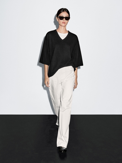 Massimo Dutti Водолазка из шерстяно-акрилового микса с V-образным вырезом