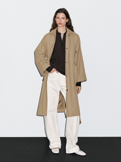 Massimo Dutti Пальто из смесового хлопка купить с доставкой.