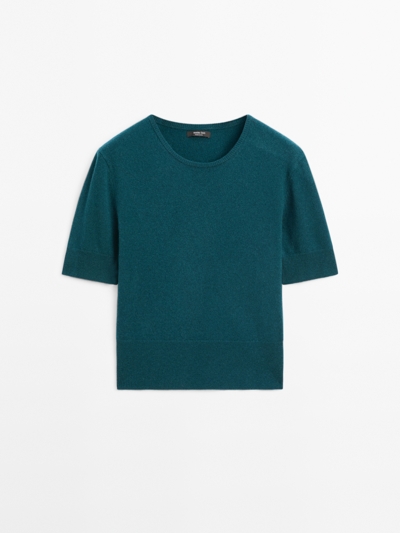 Massimo Dutti Пуловер с короткими рукавами из шерсти и смесовых волокон купить с доставкой.