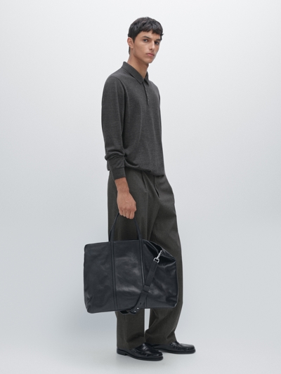 Massimo Dutti Пуловер с воротником-поло из 100% мериносовой шерсти