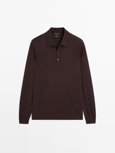 Massimo Dutti Поло из мериносовой шерсти 100% спицами купить с доставкой.