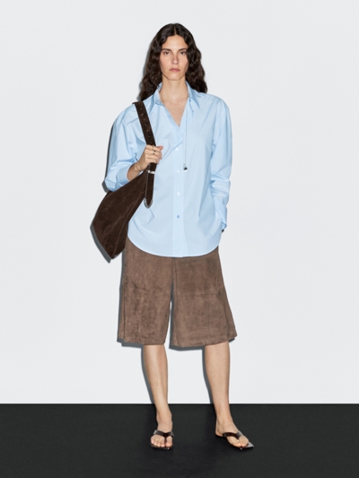 Massimo Dutti Рубашка из 100% хлопкового поплина купить с доставкой.