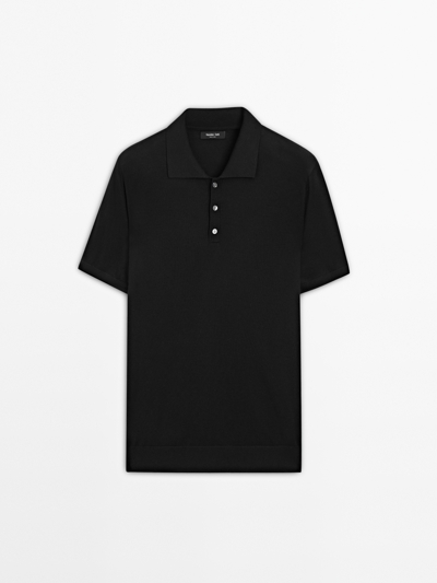 Massimo Dutti Поло из хлопкового трикотажа смешанной композиции купить с доставкой.