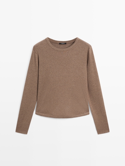 Massimo Dutti Футболка с длинным рукавом и круглым низом купить с доставкой.