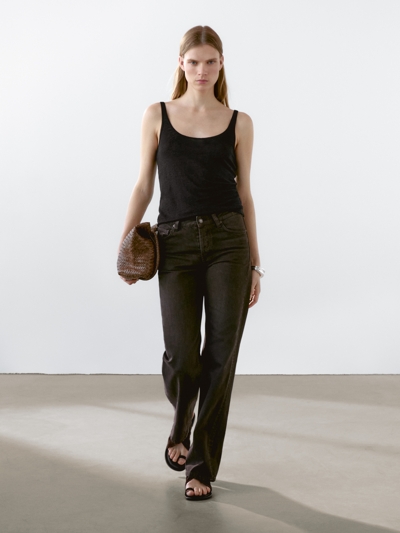 Massimo Dutti Топ из 100% льна купить с доставкой.