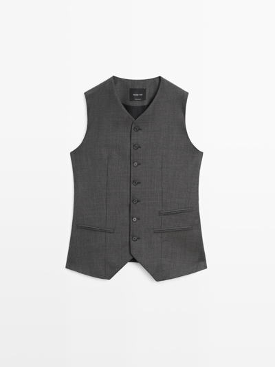 Massimo Dutti Жилет для костюма из 100% шерсти купить с доставкой.