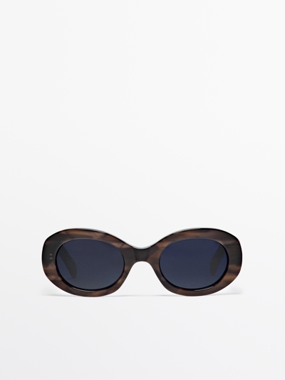 Massimo Dutti Солнечные очки овальной формы купить с доставкой.