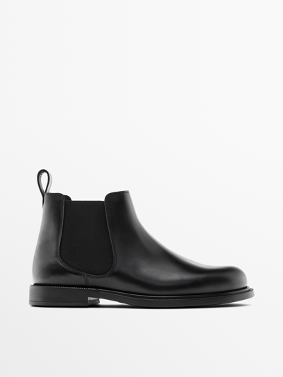 Massimo Dutti Ботильоны из натуральной кожи с эластичными вставками купить с доставкой.