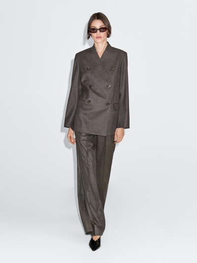 Massimo Dutti Брюки костюмные из меланжевой шерсти 100% купить с доставкой.