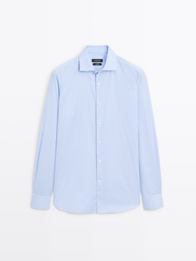 Massimo Dutti Рубашка из тонкой полосатой ткани с утонченной посадкой купить с доставкой.