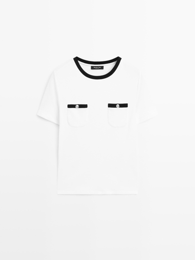 Massimo Dutti Футболка с коротким рукавом с карманными деталями купить с доставкой.