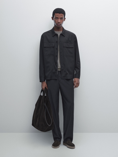 Massimo Dutti Куртка-рубашка из шерстяной смеси с молнией купить с доставкой.