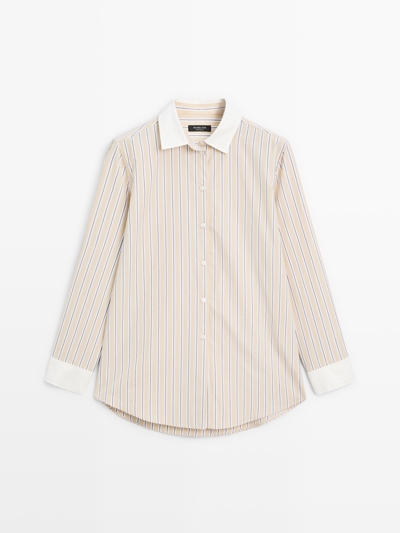 Massimo Dutti Рубашка в полоску с контрастными деталями купить с доставкой.