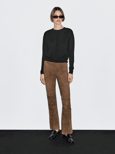 Massimo Dutti Кардиган из шерстяно-микрофибрного трикотажа с круглым вырезом