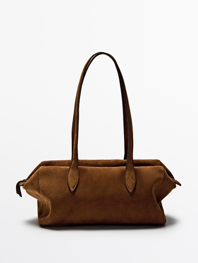 Massimo Dutti Сумка-сатчел из замши натуральной кожи купить с доставкой.
