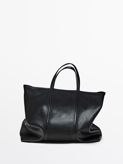 Massimo Dutti Сумка из натуральной кожи NAPPA с молнией