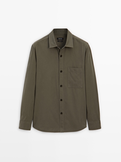 Massimo Dutti Рубашка из 100% хлопка с карманом