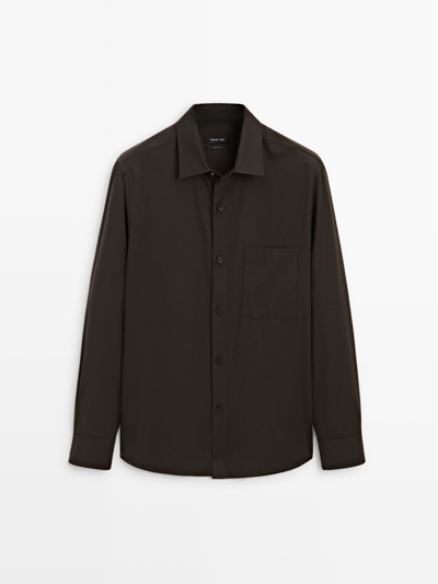 Massimo Dutti Рубашка свободного кроя с карманом купить с доставкой.