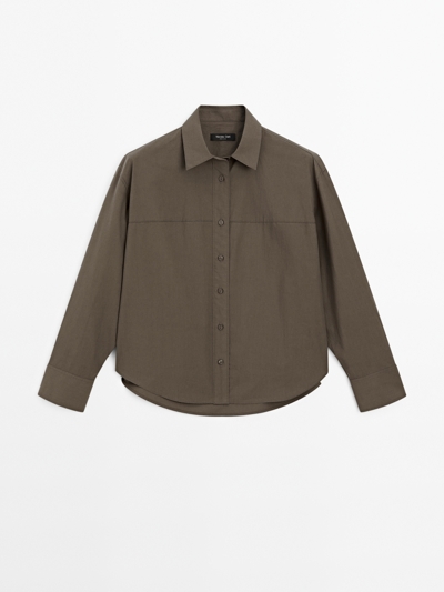Massimo Dutti Рубашка из 100% хлопка с деталями шва купить с доставкой.