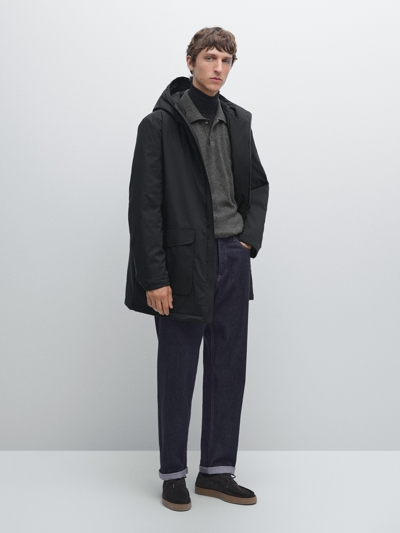 Massimo Dutti Парка из смесового материала с пуховой подкладкой купить с доставкой.