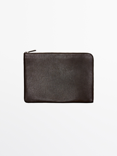 Massimo Dutti Клатч из натуральной кожи NAPPA купить с доставкой.