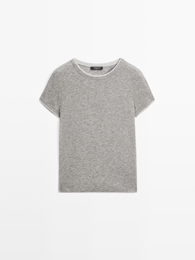 Massimo Dutti Футболка с коротким рукавом и двойной отделкой купить с доставкой.
