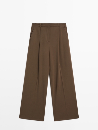 Massimo Dutti Брюки с широкими штанинами и защипами