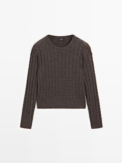 Massimo Dutti Свитер с косами из шерстяной смеси купить с доставкой.