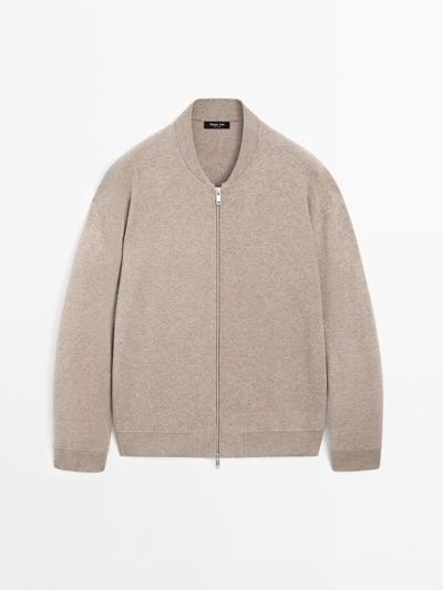 Massimo Dutti Кардиган в стиле бомбера из вязаного полотна купить с доставкой.