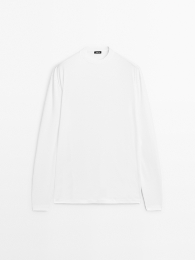 Massimo Dutti Футболка с длинным рукавом из средневесного хлопка купить с доставкой.